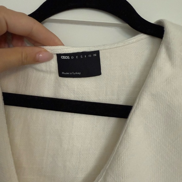 ASOS Cream Ruffled Mini Dress - Picture 3 of 3